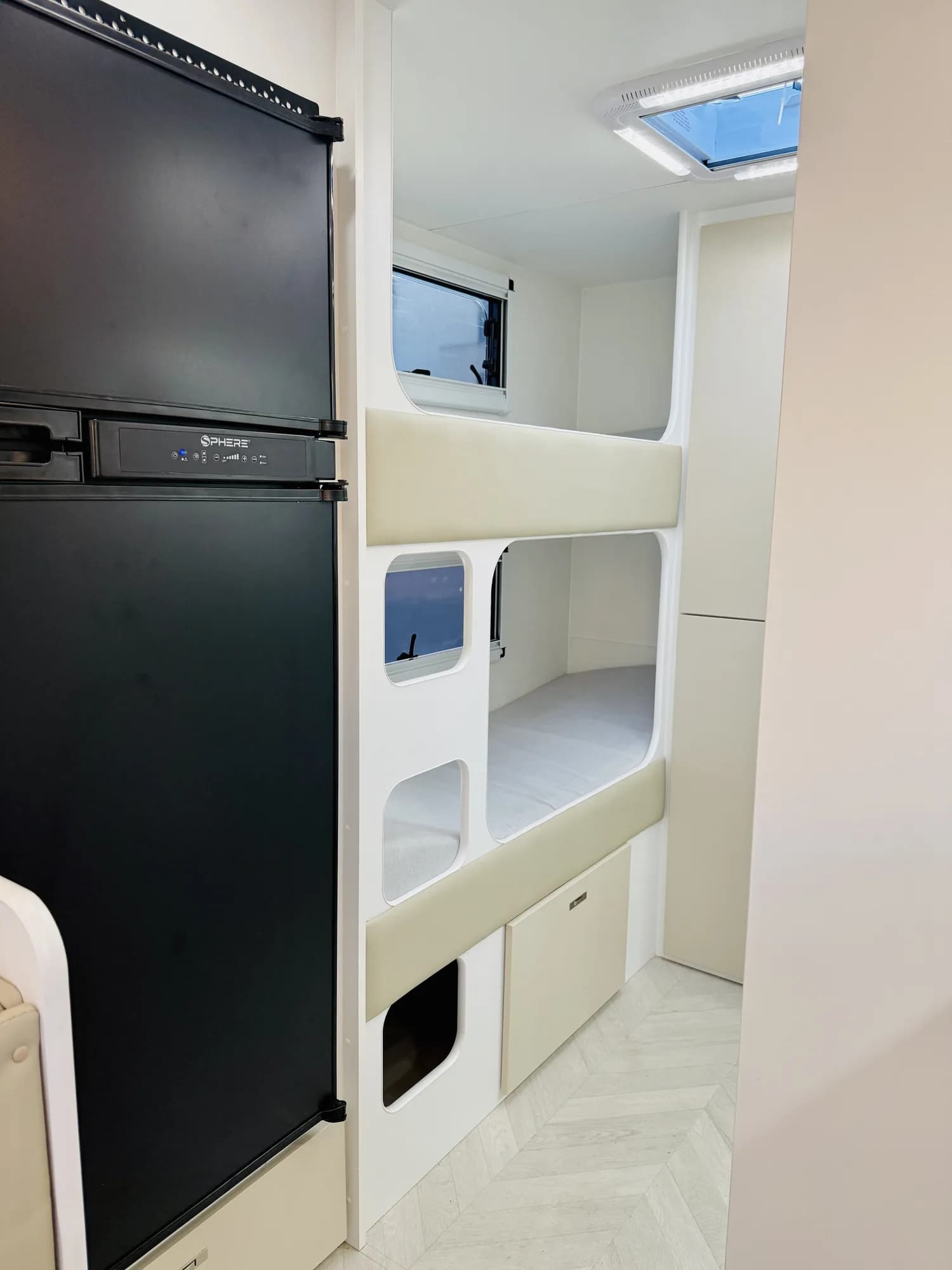 Family bunk beds inside a Sunstar caravan