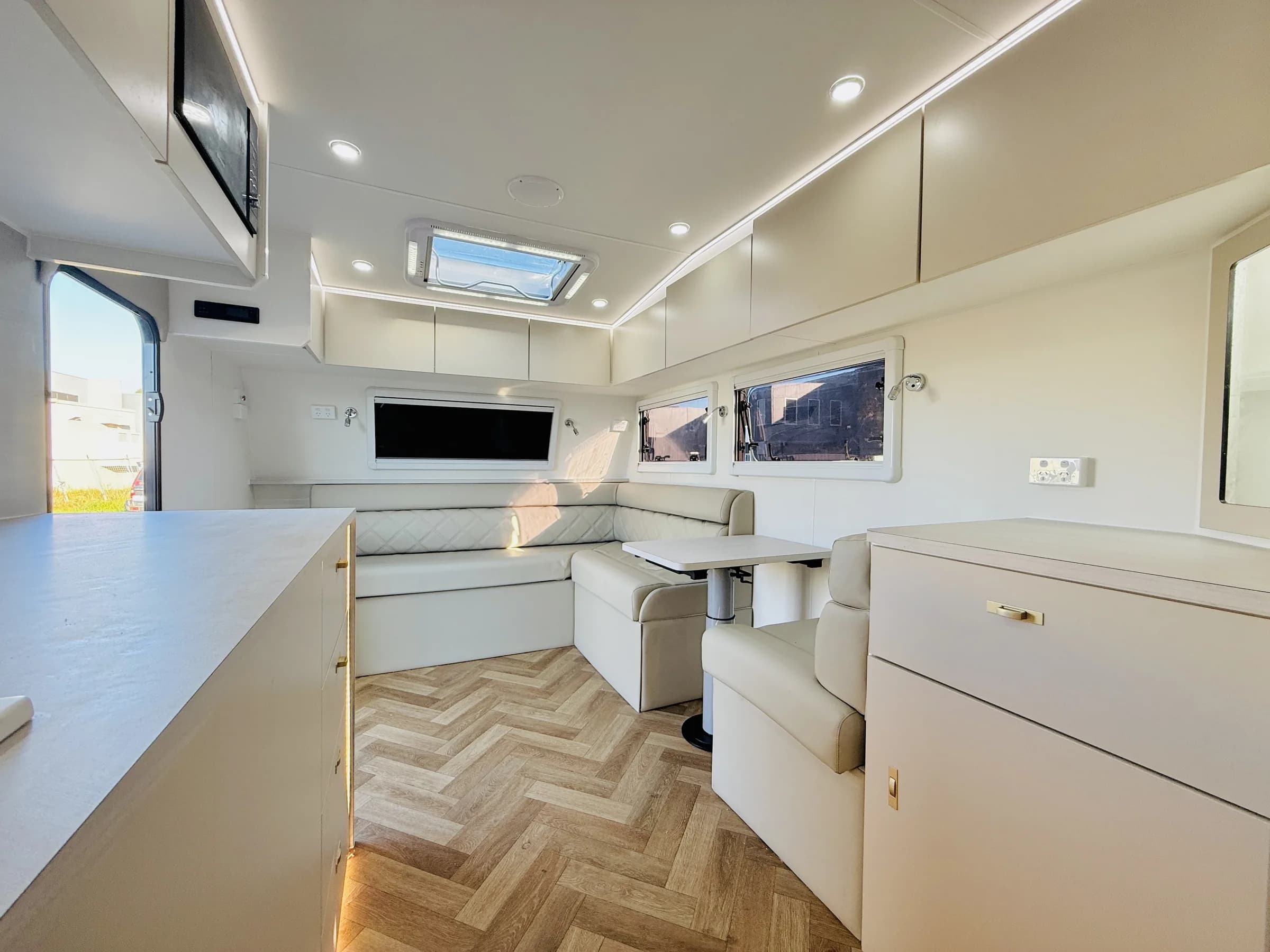 Open-plan galley and dinette